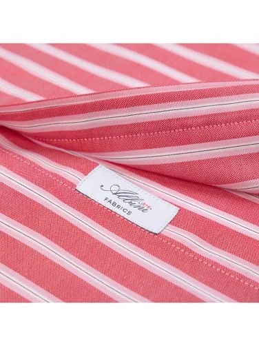 Germirli Albini Red Pink Striped Button-down Collar Cotton Exclusive Shirt - 3
