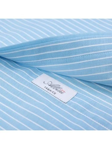 Germirli Albini Turquoise Striped Button-Down Collar Tailor Fit Cotton Shirt - 3