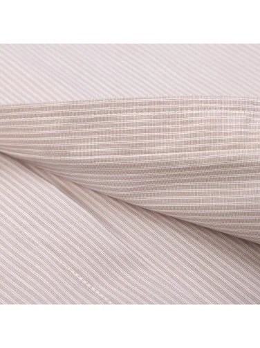 Beige White Striped Soft Collar Tailor Fit Shirt with Germirli - 3