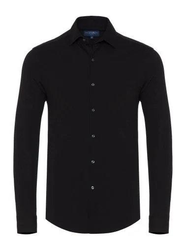 Germirli Black Cotton 3D Germirli Slim Fit Active Shirt - 1