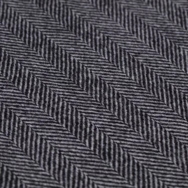 Germirli Black Grey Herringbone Wool Scarf - 2