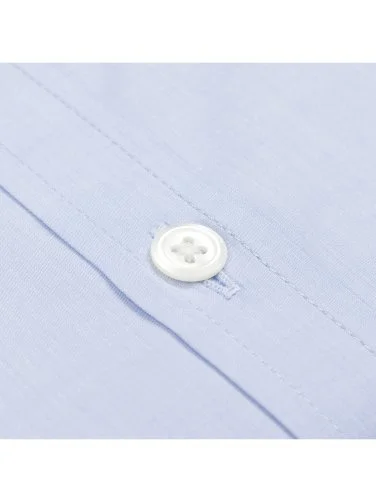Germirli Black Label Light Blue Tailor Fit Classic Collar 200/2 Cotton Shirt - 3