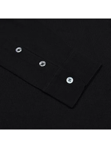 Germirli Black Shirt Collar Regular Fit Extra Fine Wool Knitwear - 4