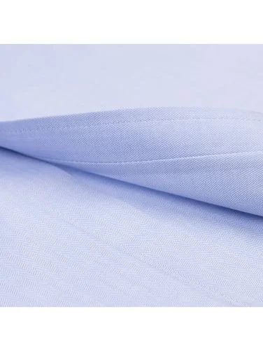 Germirli Blue Exclusive Herringbone Texture Button-down Collar Tailor Fit Cotton Shirt - 4
