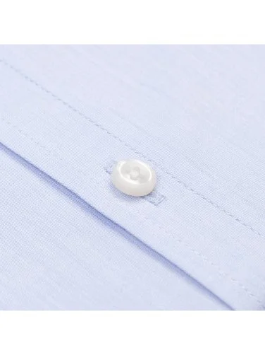 Germirli Blue Exclusive Panama Texture Button-down Collar Tailor Fit Cotton Shirt - 3