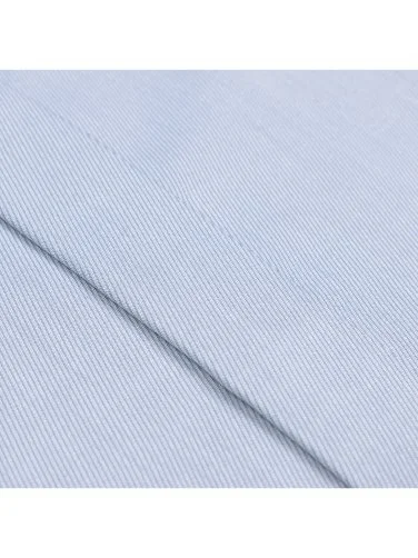 Germirli Blue Hidden Placket Soft Collar Tailor Fit Diagonal Pattern Cotton Shirt - 3