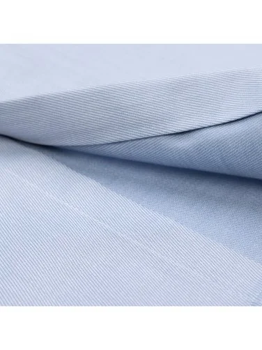 Germirli Blue Hidden Placket Soft Collar Tailor Fit Diagonal Pattern Cotton Shirt - 4