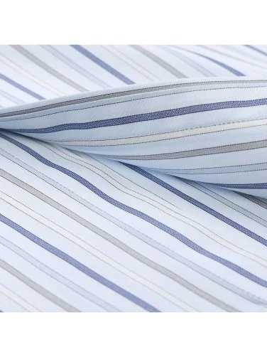 Germirli Blue Navy Striped Button-down Collar Pocket Tailor Fit Cotton Shirt - 4