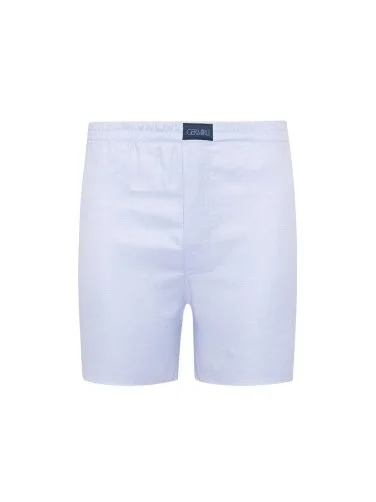 Germirli Blue Oxford Texture Cotton Boxer Shorts - 1