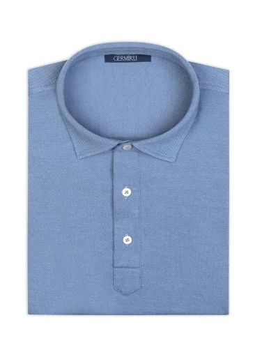 Regular Fit Mercerized Cotton Tencel Shirt with Germirli Blue Piquet Collar - 2