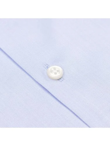 Germirli Blue Plain Tailor Fit Relaxed Fit Satin Textured Cotton Non Iron Shirt - 3