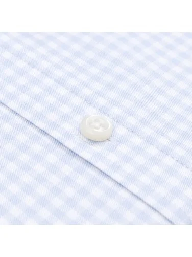 Germirli Blue Gingham Exclusive Tailor Fit Cotton Shirt - 3