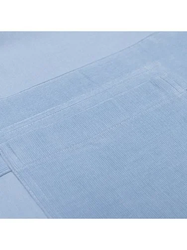 Germirli Blue Thin Velvet Soft Collar Albini Tailor Fit Utility Pure Cotton Shirt - 4