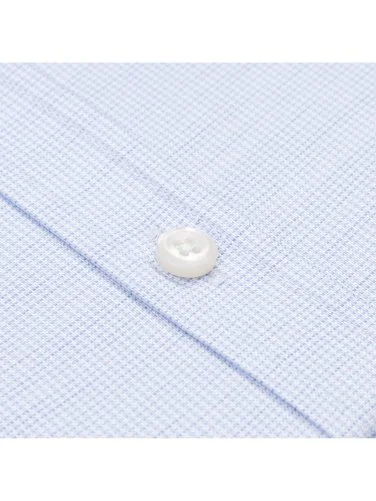 Germirli Blue White Micro Patterned Exclusive Button-down Collar Tailor Fit Cotton Shirt - 3