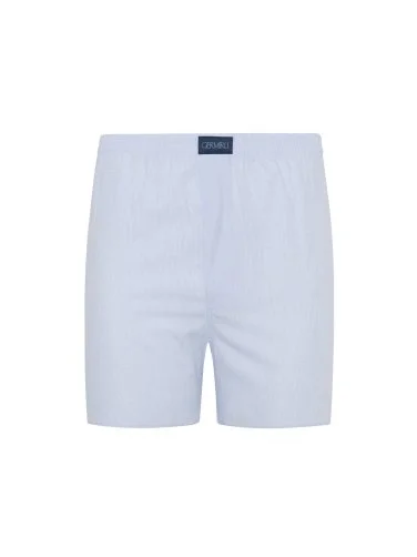 Blue and White Patterned Cotton Boxer Shorts with Germirli - 1