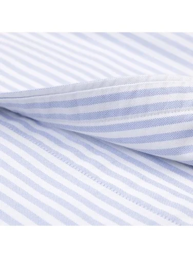 Germirli Blue White Striped Button-Down Collar Pocket Tailor Fit Oxford Sport Shirt - 4