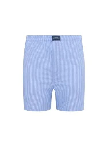 Germirli Blue, White Striped Cotton Boxer Shorts - 1