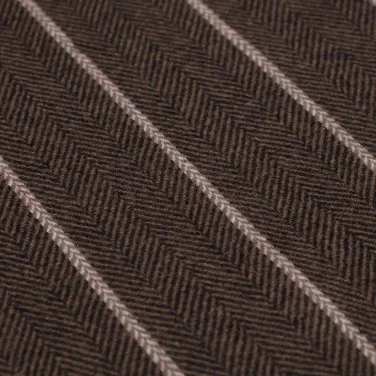 Germirli Brown Herringbone Wool Scarf - 2