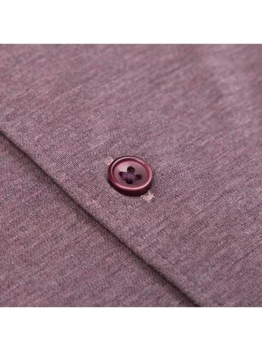 Germirli Claret Red Melange Albini Active 4Flex Soft Collar Slim Fit Shirt - 3