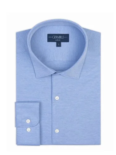 Germirli Dark Blue Soft Collar Albini 3D Germirli Slim Fit Active Textured Shirt - 2