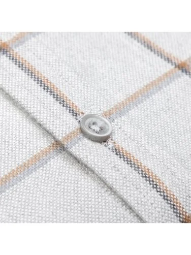 Germirli Grey Flannel Soft Collar Plaid Albini Tailor Fit Cotton Lyocell Lumberjack Shirt - 3