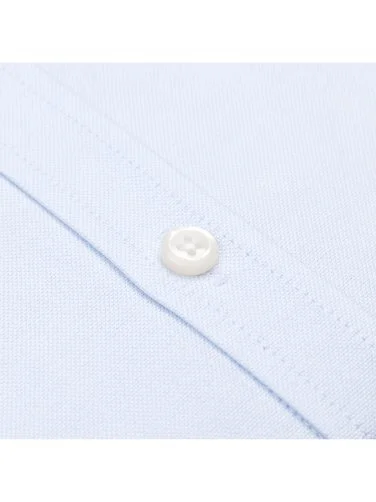 Ice Blue Button Down Collar Pocket Tailor Fit Oxford Sport Shirt with Germirli - 3