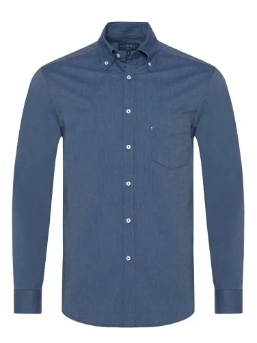 Germirli Indigo Blue Button-Down Collar Pocket Tailor Fit Sport Oxford Men's Shirt - 1