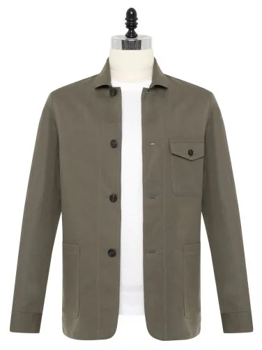 Germirli Khaki Beyoğlu Cotton Linen Jacket Shirt - 1