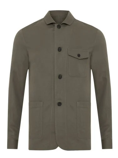 Germirli Khaki Beyoğlu Cotton Linen Jacket Shirt - 4
