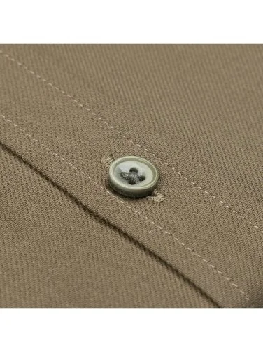 Germirli Khaki Twill Texture Soft Collar Tailor Fit Cotton Wool Shirt - 3