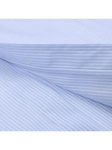 Germirli Light Blue White Striped Soft Collar Tailor Fit Shirt - 3