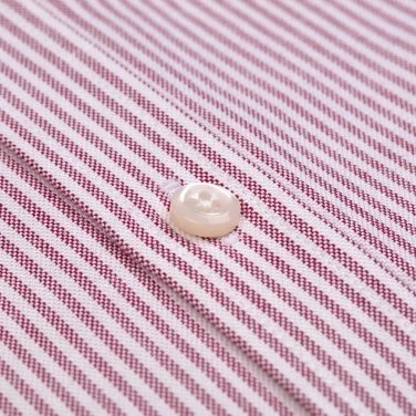 Germirli Burgundy Striped Button-Down Collar Pocket Tailor Fit Sport Oxford Men's Shirt - 2