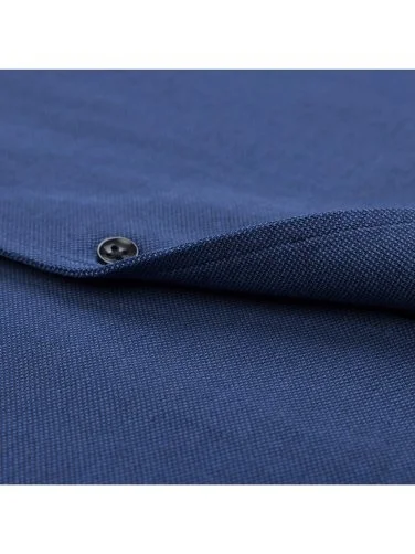 Germirli Navy Blue Knitted Fabric Lapel Collar Tailor Fit Cotton Shirt - 3
