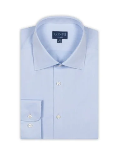 Germirli Non Iron Light Blue Twill Tailor Fit Shirt - 2