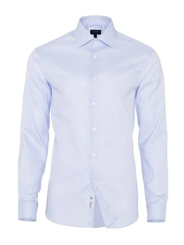 Non Iron Oxford Blue Classic Collar Tailor Fit Journey Shirt with Germirli - 1