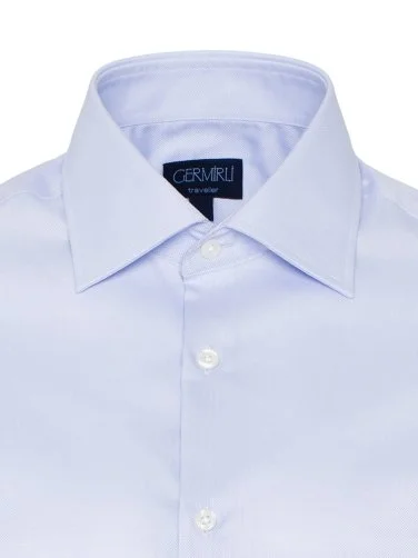 Non Iron Oxford Blue Classic Collar Tailor Fit Journey Shirt with Germirli - 4