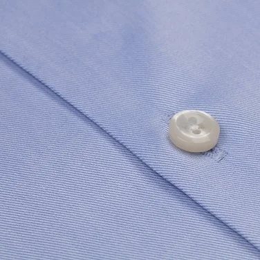 Non Iron Blue Twill Classic Collar Tailor Fit Shirt with Germirli - 3