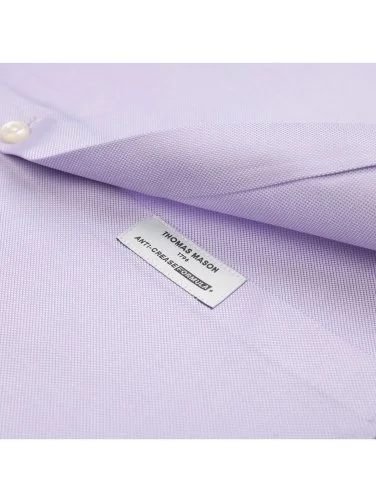Germirli Non Iron Oxford Lilac Classic Collar Tailor Fit Thomas Mason Journey Shirt - 4