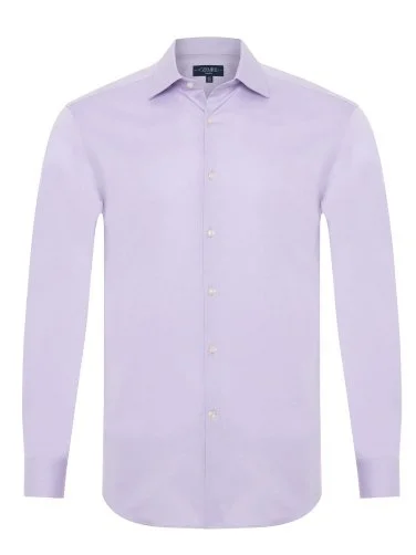 Germirli Non Iron Oxford Lilac Classic Collar Tailor Fit Thomas Mason Journey Shirt - 1