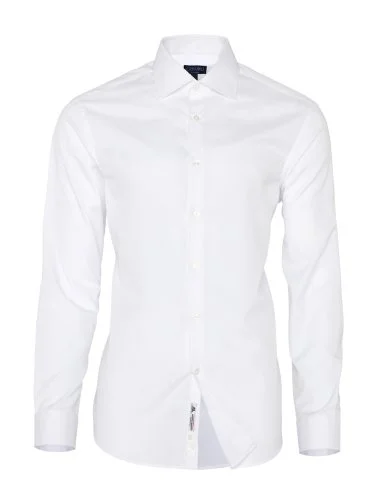 Non Iron White Oxford Classic Collar Tailor Fit Journey Shirt with Germirli - 1