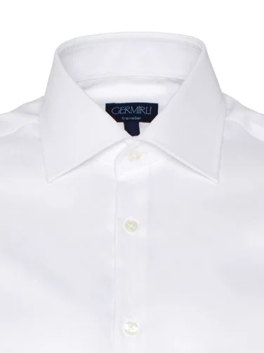 Non Iron White Oxford Classic Collar Tailor Fit Journey Shirt with Germirli - 4