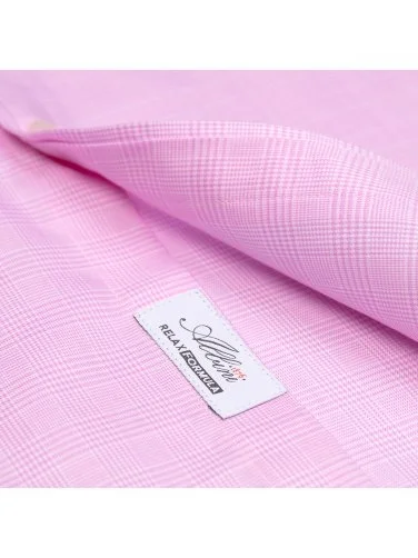 Pink Checkered Button-Down Collar Tailor Fit Exclusive Shirt with Germirli - 4