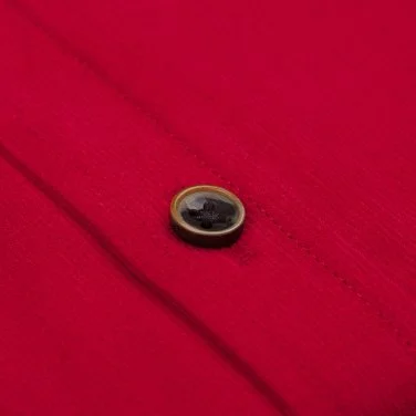 Red Button-Down Collar Tailor Fit Flannel Velvet Shirt with Germirli - 3