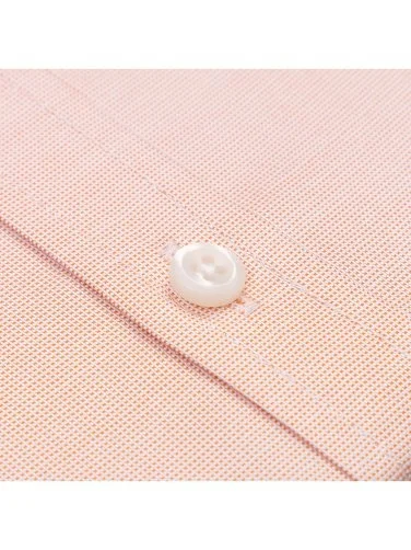 Exclusive Classic Collar Tailor Fit Cotton Shirt with Germirli Salmon Color Micro Pattern - 3
