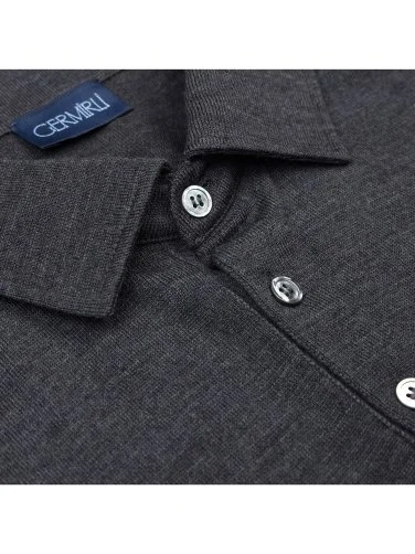 Germirli Grey Shirt Collar Regular Fit Extra Fine Wool Knitwear - 3