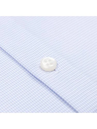Germirli Thomas Mason White Blue Patterned Anti Crease Formula Tailor Fit Non Iron Shirt - 3