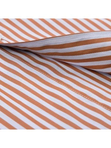 Germirli Brick Grey Striped Vintage Button-down Collar Pocket Tailor Fit Cotton Elastane Shirt - 4