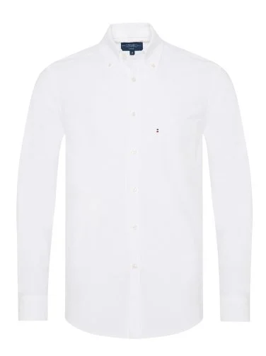 Germirli White Button-Down Collar Pocket Tailor Fit Oxford Men's Sport Shirt - 1