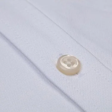 Germirli White Button-Down Collar Pocket Tailor Fit Oxford Men's Sport Shirt - 3