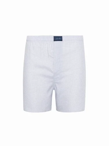 Germirli White, Gray Small Checkered Cotton Boxer Shorts - 1